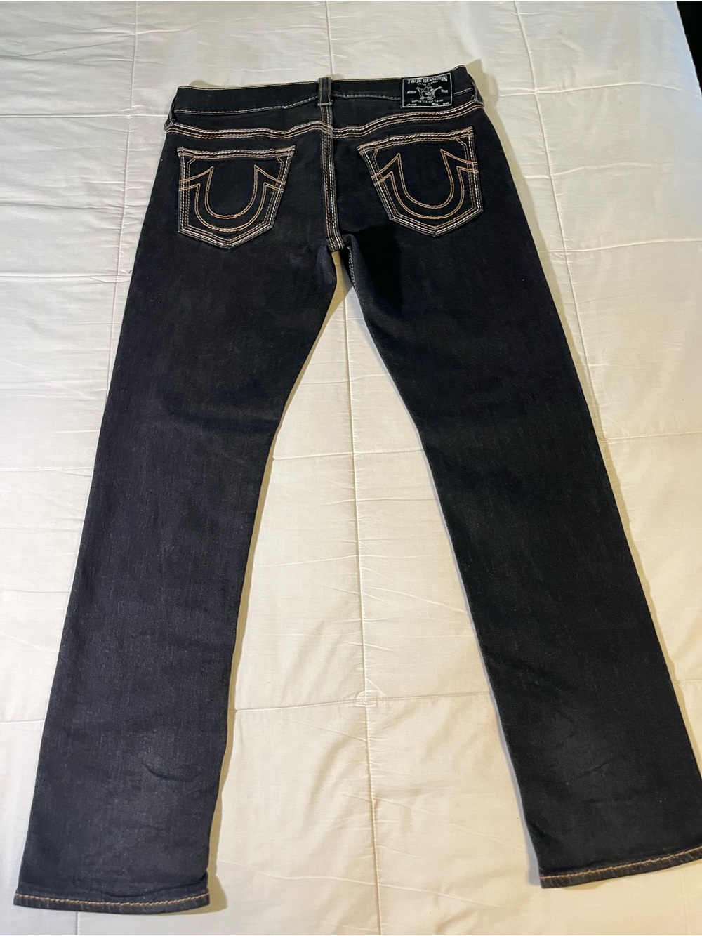 True Religion Black Jeans with Contrasting Stitch